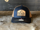 Trucker Hat Leather Patch (navy/caramel)