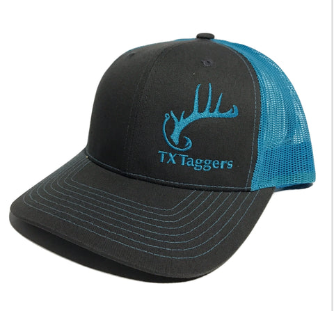 Texas Taggers Charcoal/Neon Blue Trucker Hat