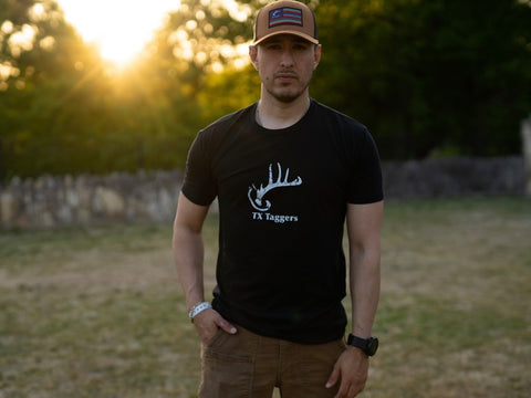 Black Distressed Texas Taggers Tshirt